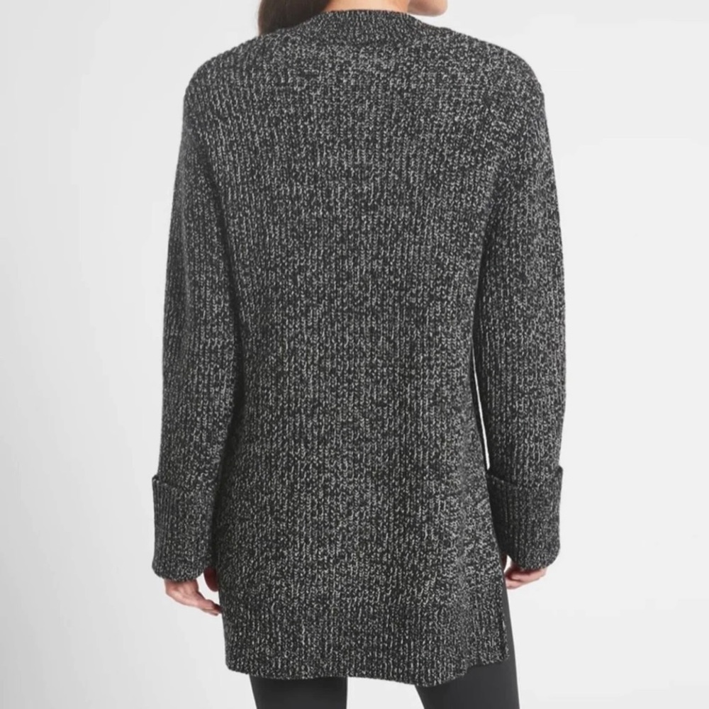 NWT Shasta V-neck Sweater Hi Low Black Marl SZ Large - Picture 3 of 10